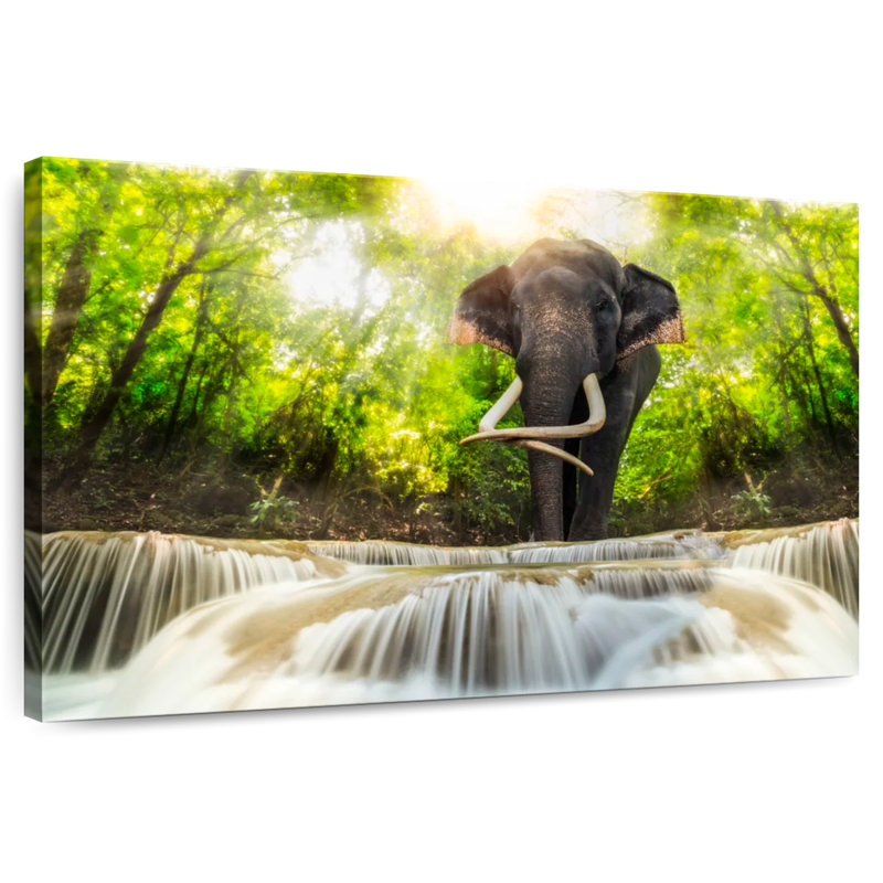 Brampt Waterfall Elephant, 30" H x 45" W