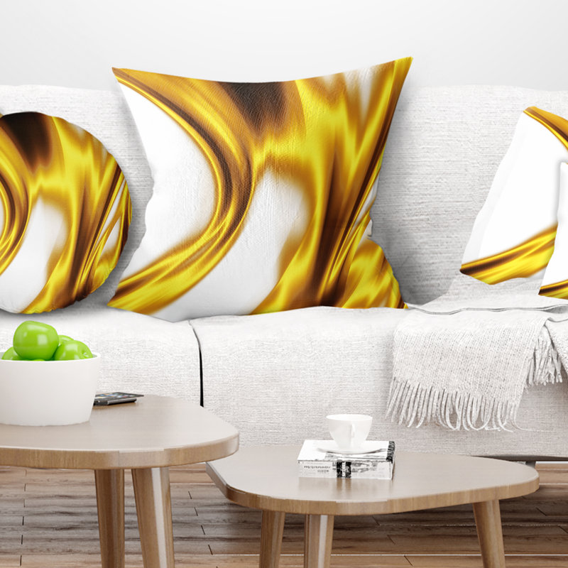 Motif de texture or brillant - Coussin décoratif imprimé abstrait, 16 po x 1 po