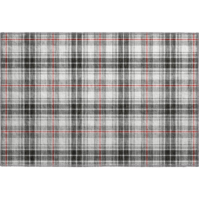 Premium Machine Washable Natoma AMF993 Plaid Rug