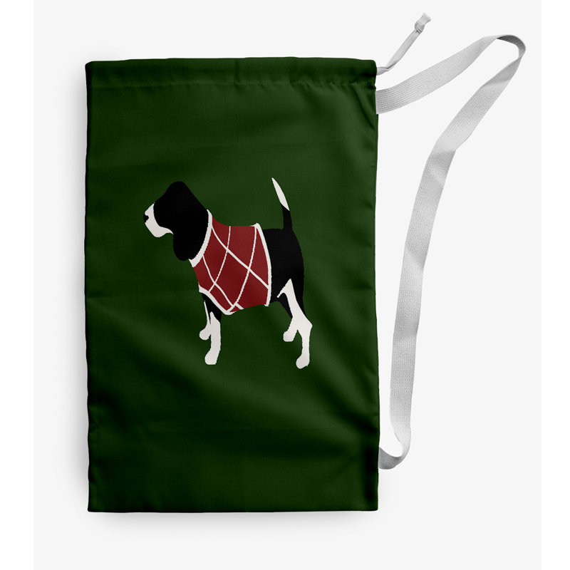 Fabric Laundry Bag with Handles, Medium (36" H x 28" W), Green