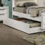 Cadre de lit contemporain blanc perle avec DEL, lit gigogne et panneaux pour la transformation de la chambre à coucher, blanc, cadre de lit, lit gigogne, panneaux, superbe décor-1466812470