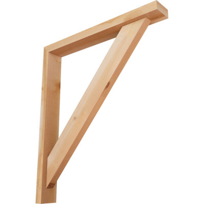 3 1/2"W x 26"D x 30"H Traditional Block Smooth Bracket w/ Offset Brace, Western Red Cedar