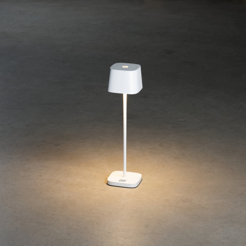 Capri Cordless Table Lamp - USB Rechargeable, Dimmable LED, Elegant Design, 25cm H x 7cm W x 7cm D, White