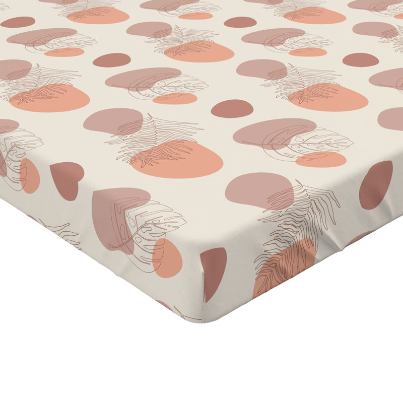 Drap-housse à motif floral Ambesonne, Coquille d'œuf, saumon pâle / floral, Drap-housse de taille très grand