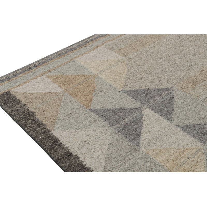 Scandinavian Wool Geometric Area Rug, Rectangle 10' x 14'