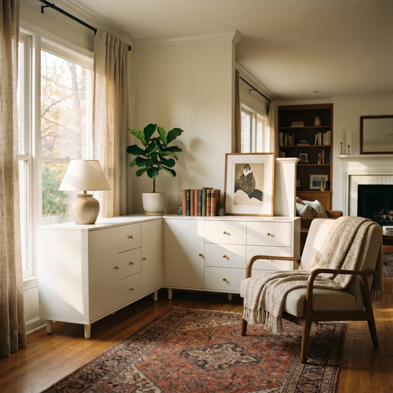 Armoire de rangement en L 63 po