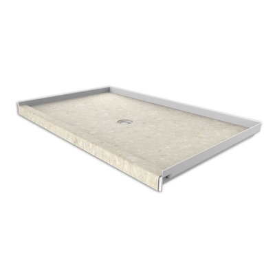 FlexStone® 60"W x 36"D Alcove Shower Base with Center Drain in Calabria