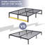 Structure de lit en métal de 18 po Mclea, structure de lit plateforme en métal de 18 po de hauteur, sommier en acier robuste, rangement maximal sous le lit, support silencieux, aucun sommier requis, assemblage facile-404593663-487427518