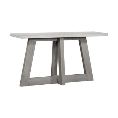 Largo 57 Inch Grey Brushed Acacia Wood Console Table With White Spray Top
