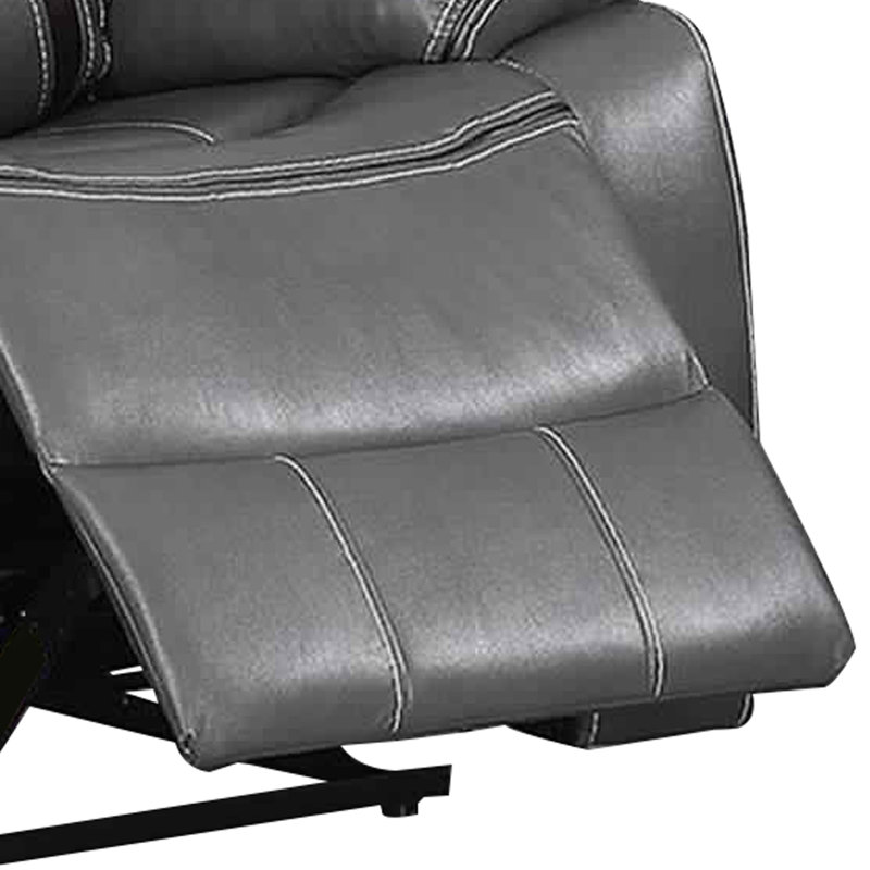 73'' Faux Leather Power Reclining Loveseat, Gray