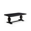 L'ensemble de table de salle à manger 5 pièces se compose d'une table en bois et de 4 chaises de salle à manger en similicuir gris foncé avec dossier capitonné - fini noir sablé-1240340620-1240340621-1211711160