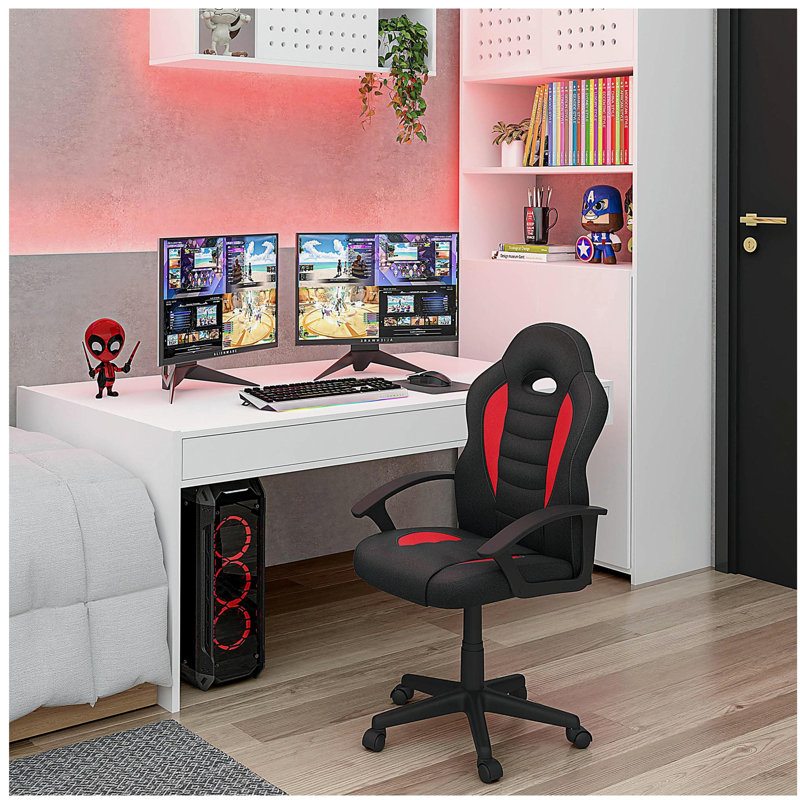 Fauteuil de jeu et roulettes pour enfants, rouge