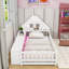 Lit simple avec tête de lit et tablettes-129235056