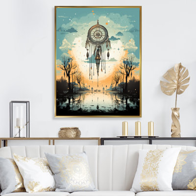 Green And Orange Sunset Dreamcatcher - Dream Catcher Wall Art