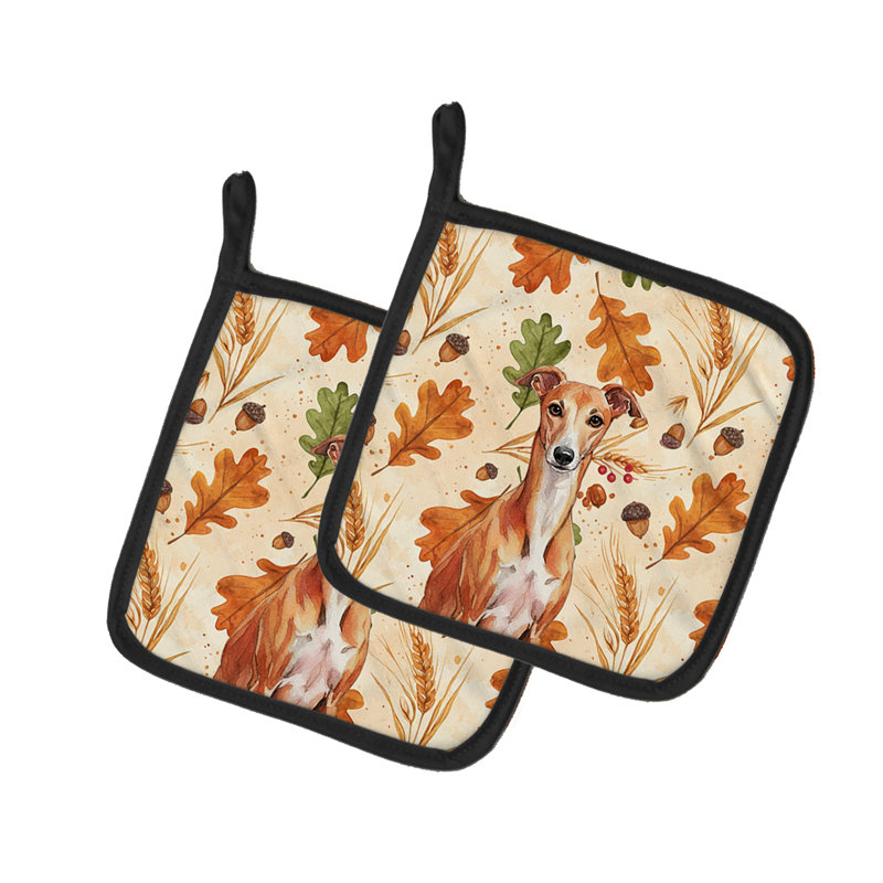 Paire de supports à casserole Red Whippet Heirloom Fall
