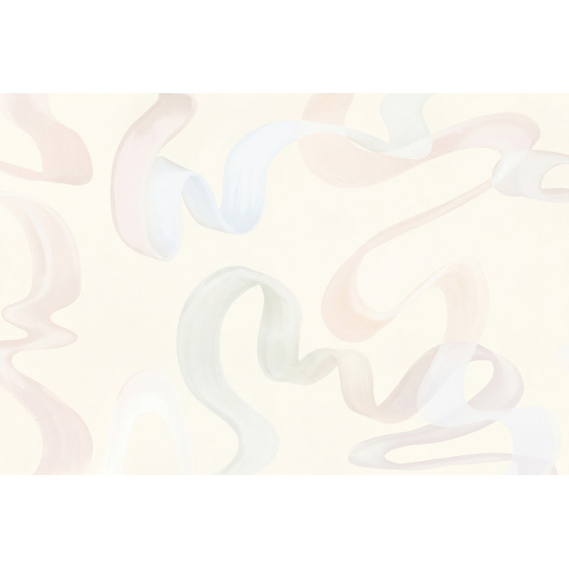 Papier peint abstrait pastel avec rubans amovibles, 160 po x 108 po, Peler et coller