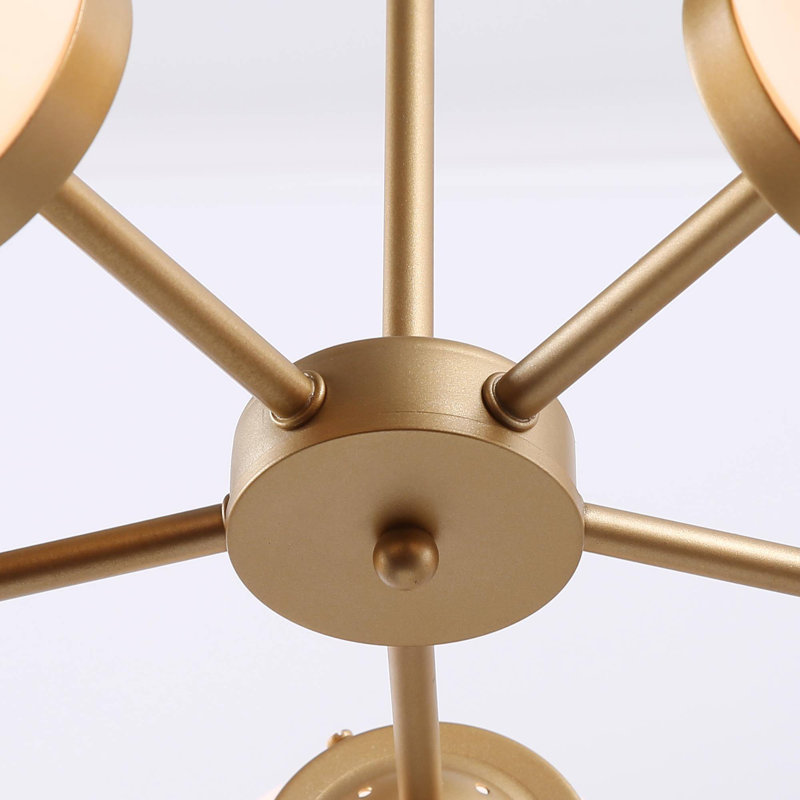 Luminaire suspendu sphère 5 lumières Mid-Century