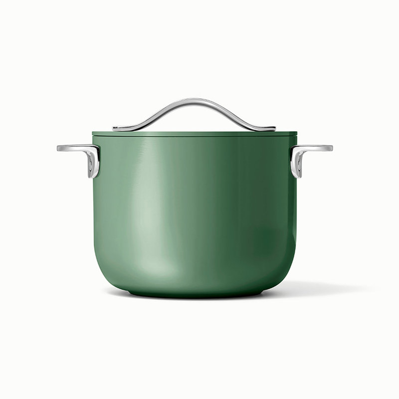 Caraway Nonstick Ceramic Petite Cooker W/ Lid, 2 quarts, Sage