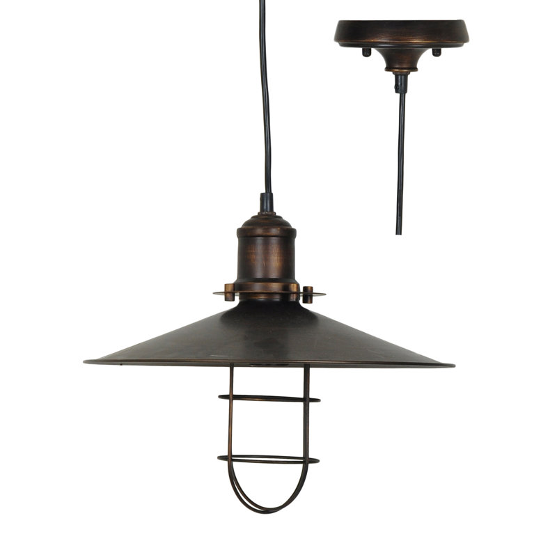 Luminaire suspendu 1 lumière à cône simple Chesterfield