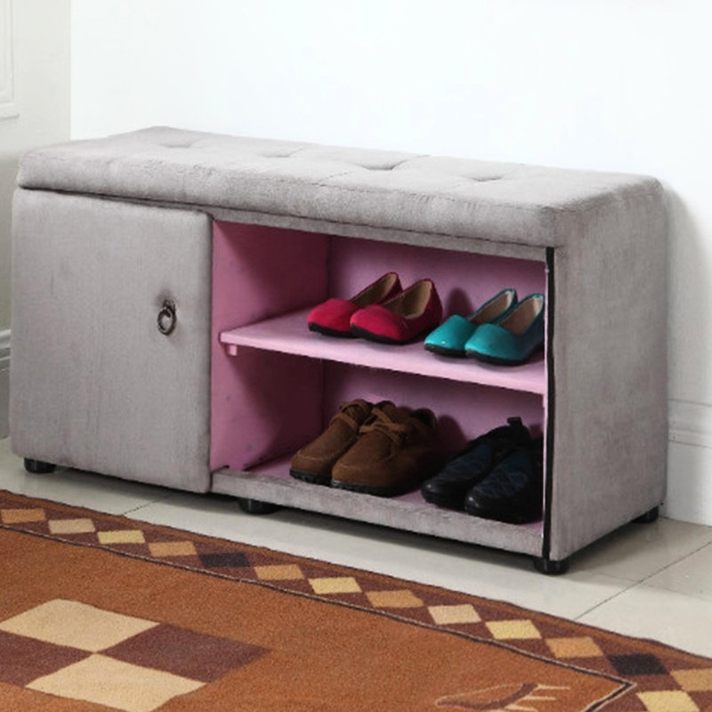 Hauteur de 18 po pour le rangement des chaussures, unité de rangement de couleur gris argenté, luxe
