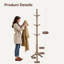 Solid Wood Freestanding 9 - Hook Coat Rack