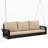 PE Wicker 3-Person Porch Swing Large Patio Swing Bench with Cushions for Backyard-847385064