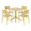 Ensemble repas carré pour 4 personnes-819724847