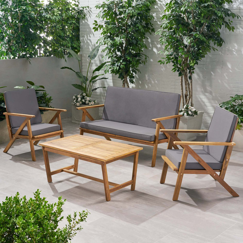 4 pièces en bois et tissu imperméable