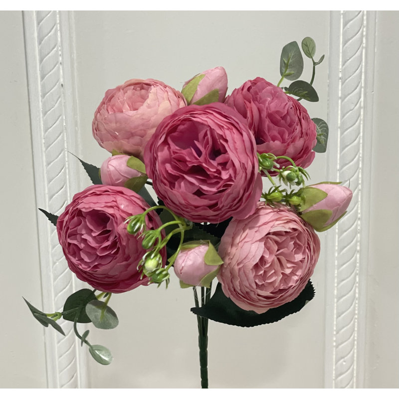 Tiges de pivoine en soie, Rose mixte