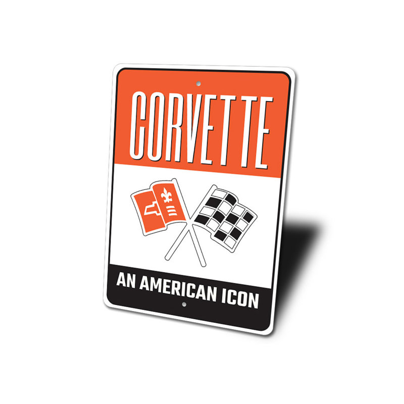 Plaque en aluminium American Icon Corvette, H 18 po x l 12 po x P 0,06 po