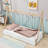 Twin Size Wooden Tent Floor Bed with Triangle Structure-1506752107