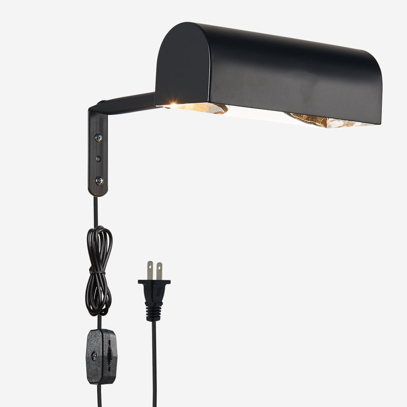 Éclairage pour galerie d'art à fixation murale 12 "à 1 lumière avec interrupteur marche / arrêt, Noir mat