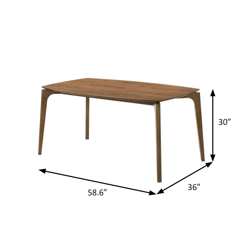 Table de salle à manger 58,6 po Mid-Century, noyer