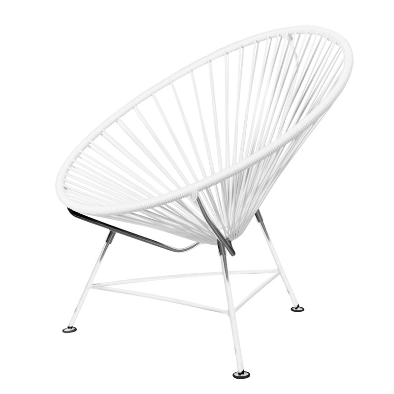 Innit Indoor Handmade Lounge Chair, White/Chrome