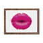 Hot Pink Lips In Abstract - Painting-1413621047-1413621045