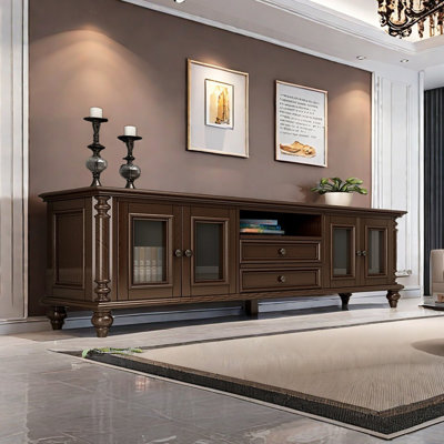 Country style solid wood TV cabinet