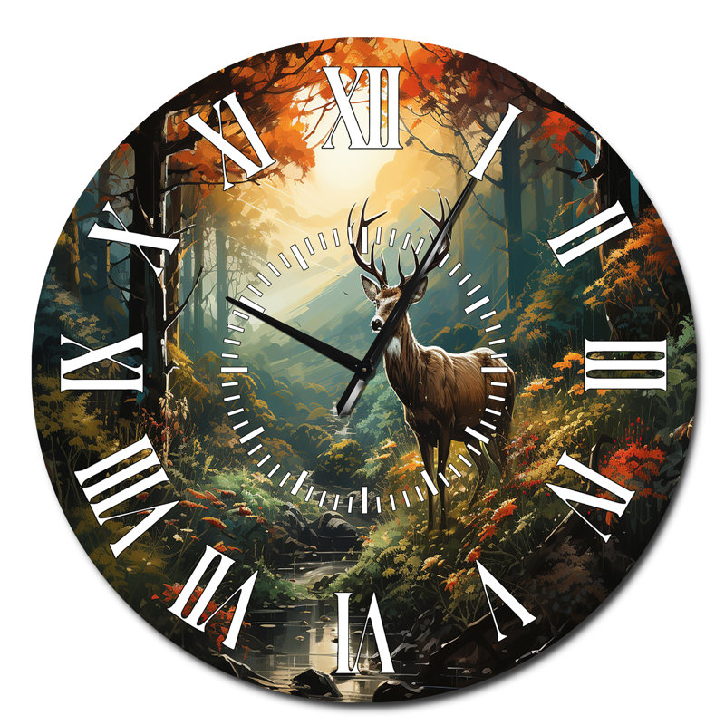 Horloge murale verte et brune, Surdimensionné