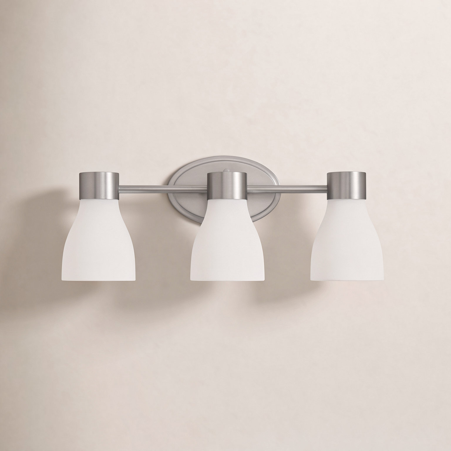 Jessa Opal Glass Dimmable Vanity Light, 3, Brushed Nickel