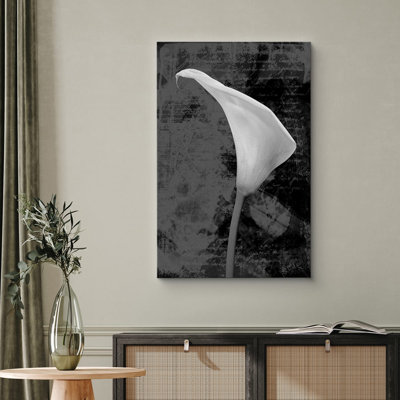 Flower Blossom " Black And White Calla Lily And Cursive "