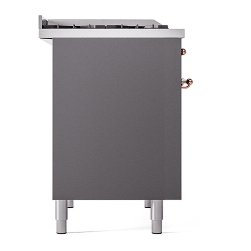 ILVE Nostalgie II 40 in Dual Fuel Range, Graphite Matte/Copper, Liquid Propane