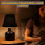 Petite lampe DEL avec abat-jour plissée Abbott - H 8,5 po blanc sans fil rechargeable - élégante lampe de table portative pour chambre à coucher, tablette ou vestibule-1409296658-1409296663