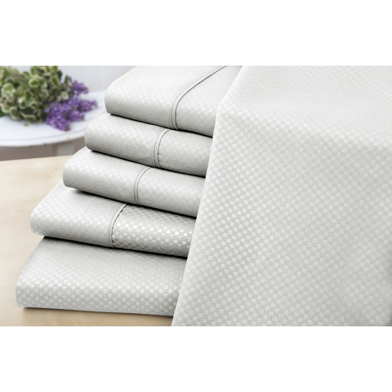Ensemble de draps à carreaux 6 pièces US Army, Ensemble de draps pour taille de lit grand avec un, Blanc