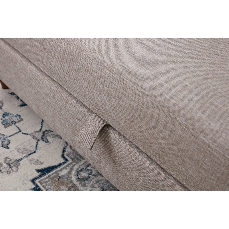 Canapé-lit rembourré 82,7 po Sulayman, 100 % polyester crème