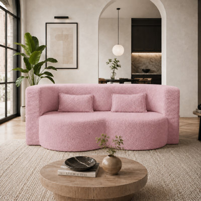 Canapé-lit courbé convertible 2-en-1 Boneless de 78,35 po de style moderne, canapé-lit de sol en mousse à mémoire de forme avec 2 coussins sans assemblage pour salon, appartement, petit espace