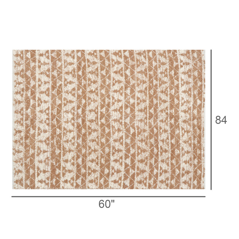 Tapis La Palma, argile et blanc - 5 x 7