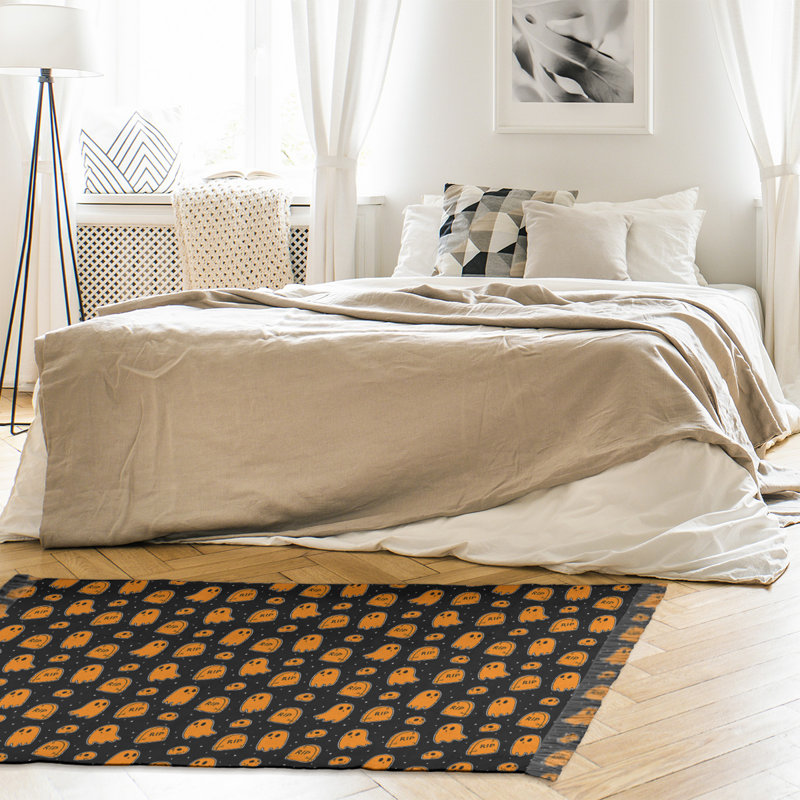 Arrière-plan noir/jaune Tapis décoratif, non
