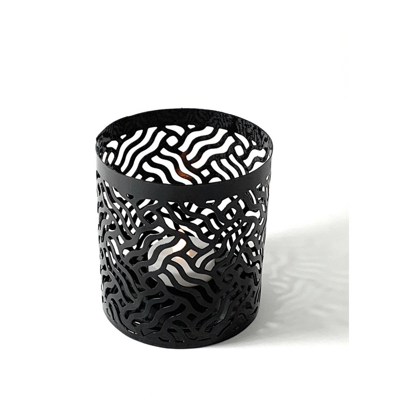 Baird 3.9'' H Metal Tabletop Tealight Holder, Black