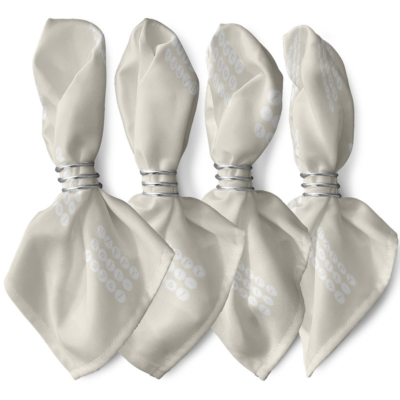 Mitre Polyester Casual Napkins, Ivory