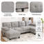 Canapé modulaire en U en chenille de 103,5 po avec double méridienne, poches de rangement et coussins d'accoudoirs pour le salon-684042539