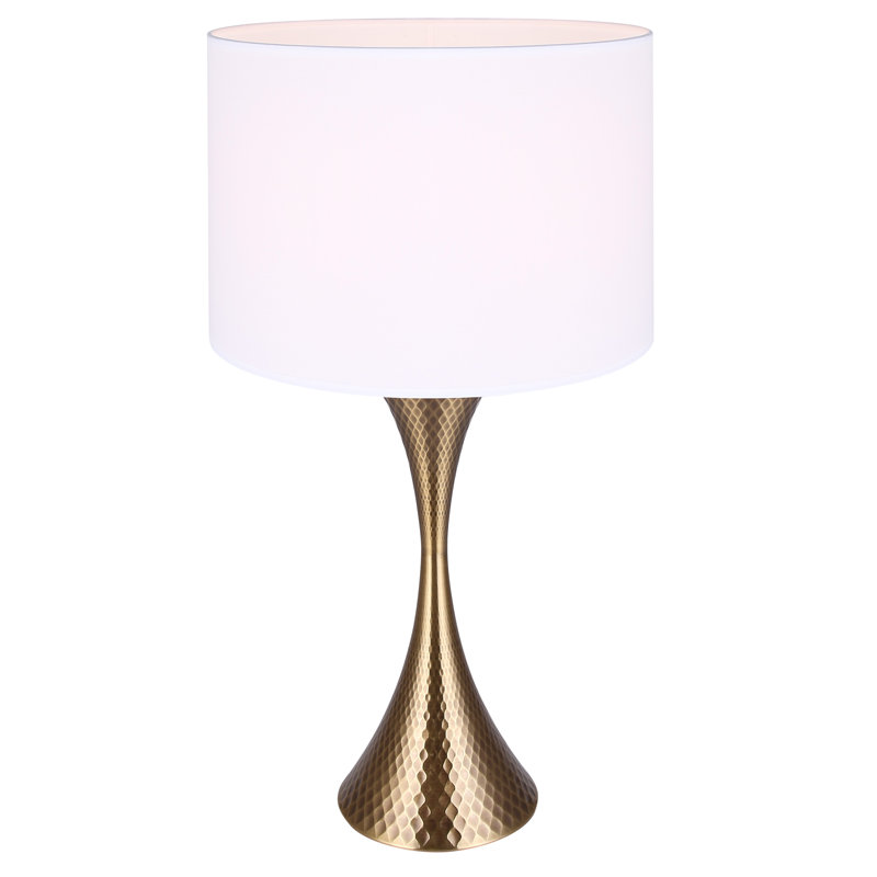 Adavia 1 Light Table Lamp With Gold Finish And White Shade